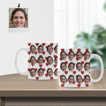 Face Red Heart Classical White Mug, Made In USA Funny Mug For Husband/ Wife, Boyfriend/ Girlfriend, Valentine Day Gift For Him/ Her
