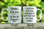 Thanks for All The Orgasms Funny Mug For Husband/ Wife, Boyfriend/ Girlfriend, Valentine Day Gift For Him/ Her