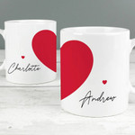 Love You Heart Pair Mugs (2 items),  Coffee Mug SET Funny Mug For Husband/ Wife, Boyfriend/ Girlfriend, Valentine Day Gift For Him/ Her