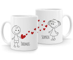 love couple stickman love Funny Mug For Husband/ Wife, Boyfriend/ Girlfriend, Valentine Day Gift For Him/ Her