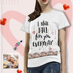 Valentines day gifts Custom Face Love Triangle T-shirt, Made In USA Valentines Day Gift