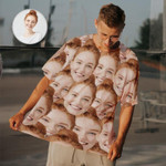 Valentines day gifts for him, Custom Girlfriend Face Seamless Photo Men's All Over Print T-shirt, Made In USA Valentines Day Gift
