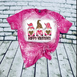 Gnome  Valentines Bleached Tshirt For him, her,  boyfriend, girlfriend, wife, husband Valentines Day Gift
