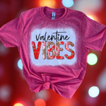Valentine Vibes Bleached Tshirt For him, her, boyfriend, girlfriend, wife, husband Valentines Day Gift
