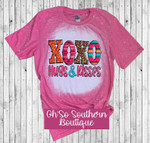 XOXO Country Bleached Tshirt For him, her, boyfriend, girlfriend, wife, husband Valentines Day Gift