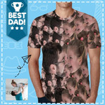 Valentines day gifts For Him, Custom Father&Daughter Face Men's All Over Print T-shirt, Made In USA Valentines Day Gift
