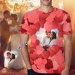 Valentine Day GIft, Custom Photo Be Full Of Love Men's All Over Print T-shirt, Made In USA Valentines Day Gift