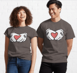 Mouse Heart Hands Tshirt For him, her, boyfriend, girlfriend, wife, husband Valentines Day Gift