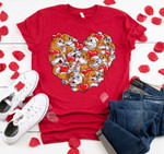 English Bulldog Hearts Love Dog Lover Tshirt For him, her, boyfriend, girlfriend, wife, husband Valentines Day Gift