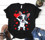 Dabbing French Bulldog Hearts Love Dog Lover Tshirt For him, her, boyfriend, girlfriend, wife, husband Valentines Day Gift