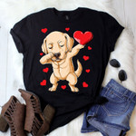 Dabbing Labrador Hearts Love Dog Lover Tshirt For him, her, boyfriend, girlfriend, wife, husband Valentines Day Gift