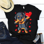 Dabbing Rottweiler Heart Love Dog Lover Tshirt For him, her, boyfriend, girlfriend, wife, husband Valentines Day Gift