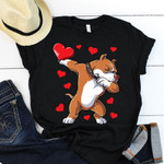 Dabbing Pitbull Hearts Love Dog Lover Tshirt For him, her, boyfriend, girlfriend, wife, husband Valentines Day Gift
