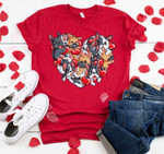 French Bulldog Hearts Love Dog Lover Tshirt For him, her, boyfriend, girlfriend, wife, husband Valentines Day Gift