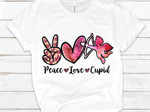Peace Love Cupid Tshirt For him, her, boyfriend, girlfriend, wife, husband Valentines Day Gift