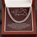 Valentines Day Gifts For Him, Cuban Necklace For Boyfriend, Never Forget That I love you