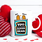 Human Bean Funny Coffee Mug For Him, Her, Husband, Wife, Boyfriend, Girlfriend Valentines Day Gift