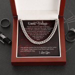 Valentines Day Gifts For Him, Cuban Necklace For Husband/ Boyfriend, Untold Feelings Poem