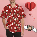 Custom Face Cute Airplane Men's All Over Print Hawaiian Shirt For him, her, boyfriend, girlfriend, wife, husband Valentines Day Gift