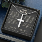 Valentines Day Gifts For Him, Cross Necklace For Boyfriend/Husband, I Love You More Than Any Fight