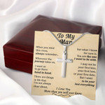 Valentines Day Gifts For Him, Cross Necklace For Boyfriend/Husband, You're The One I Want To Be With