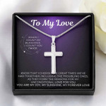 Valentines Day Gifts For Him, Cross Necklace For Boyfriend/Husband, When I Count My Blessings I Count You