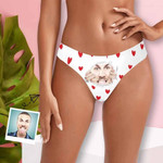 Custom Face Open Women's Classic Thong, Valentine Day Gift