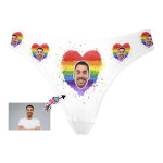 Custom Face Colorful Love Women's Classic Thong, Valentine Day Gift