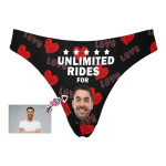 Custom Face Unlimited Rides Printing Women's Classic Thong, Valentine Day Gift