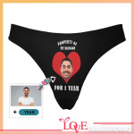 Custom Face&Year Property Of My Wife Women's Classic Thong, Valentine Day Gift