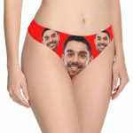 Custom Couple Matching Briefs Personalized Face Panties Women's Thong, Valentine Day Gift