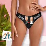 Custom Face Show Love Couple Valentine's Day Women's Classic Thong, Valentine Day Gift