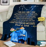 Custom The Day I Met You, Fleece Blanket For Husband/ Wife, Valentine Day Gift For Him/ Her