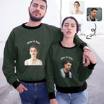 Custom Photo This is Her/Him Couple Matching Sweatshirt For him, her, boyfriend, girlfriend, wife, husband, Made In USA Valentines Day Gift