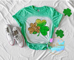 Leopard & Plaid Shamrocks St. Patty's, St Patrick’s Day, St. Patty's Day Bleach T-Shirt