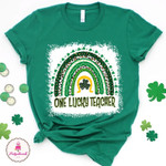 Teacher Retro Shirt, Lucky Teacher St. Patty's, St Patrick’s Day, St. Patty's Day Bleach T-Shirt