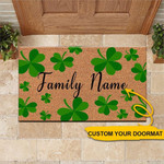 St.Patrick's Day Doormat Customized Shamrock Pattern Personalized Gift
