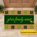 St. Patrick's Day Doormat Customized Shamrock St. Patrick's Day Personalized Gift
