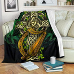 Arms With Celtic Cross Patrick's Day Sherpa Fleece Blanket