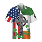 Irish American, St. Patricks Day Hawaiian Shirt, Button Up Shirt For Men