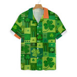 Seamless Shamrock Pattern Saint Patrick's Day Irish Ireland Hawaiian Shirt, Button Up Shirt For Men