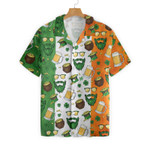 Beard Saint Patrick's Day Seamless Pattern Hawaiian Shirt, Button Up Shirt For Men