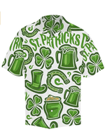 St Patrick's Day Green Hawaiian Shirt, Button Up Shirt For Men