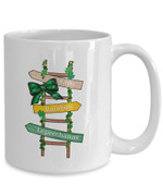 Happy St. Patrick's Day Coffee Mug, Irish Mug Gift, Leprechaun Four Leaf Clover Tea Cup, Luck of the Irish