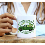 Happy St. Patrick's Day Mug, Green Truck, Fresh Picked Clovers, Gift, Irish, Four Leaf Clover, Country Truck, Luck of the Irish