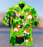 Corgi Happy Saint Patrick's Day Hawaiian Shirt, Button Up Shirt For Men