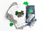 Leopard Shamrock Shirt, St Patricks Day Shirt, Irish Gifts, Clover Shirt, Shamrock Shirt, Leopard Shamrock