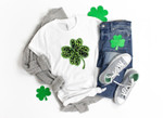 Leopard Four Leaf Shirt, St Patricks Day Shirt, Irish Gifts, Clover Shirt, Shamrock Shirt, Leopard Shamrock