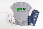 Peace Love St. Pattys Day Shirt, St Patricks Day Shirt, Irish Gifts, Clover Shirt, Shamrock Shirt, Leopard Shamrock