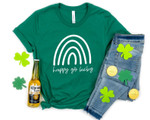 Happy Go Luck Rainbow Shirt, St Patricks Day Shirt, Irish Gifts, Clover Shirt, Shamrock Shirt, Leopard Shamrock